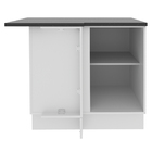 Balcão De Canto Armário De Cozinha 100% Mdf Porta Branco Bril