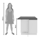 Balcão De Canto Armário De Cozinha 100% Mdf Porta Branco Bril