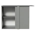 Balcão De Canto Armário De Cozinha 1 Porta Suspenso Cinza Nic