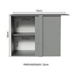 Balcão De Canto Armário De Cozinha 1 Porta Suspenso Cinza Nic