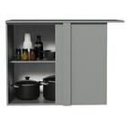 Balcão De Canto Armário De Cozinha 1 Porta Suspenso Cinza Nic