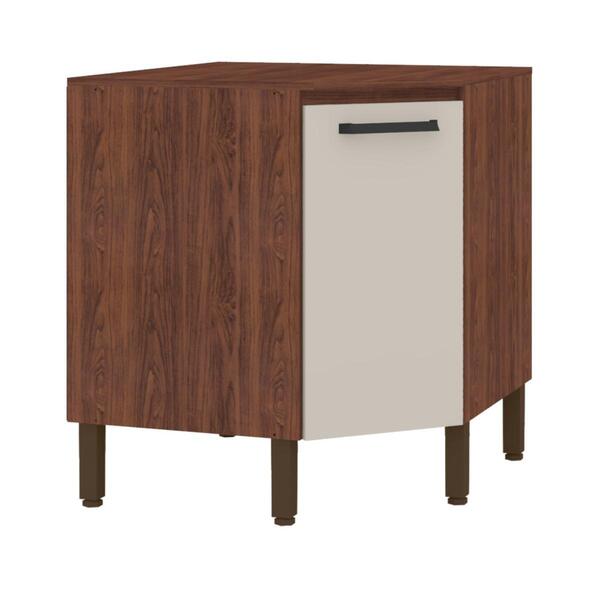 Balcão De Canto Com Tampo Calgary Nogueira Off White