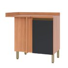 Balcão De Canto Macadâmia 1 Porta Freijó E Grafite