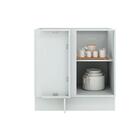 Balcão De Canto Madesa Lux 1 Porta - Branco/cinza