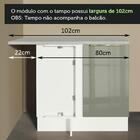Balcão De Canto Madesa Lux 1 Porta - Branco/cinza