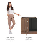 Balcão De Canto Madesa Lux 1 Porta - Rustic/preto