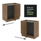 Balcão De Canto Madesa Lux 1 Porta - Rustic/preto