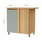 Balcão de Canto Natural 1 Porta MDF 91x92x52cm Rainha Nesher