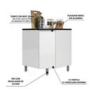 Balcao De Canto Obliquo Com Tampo 12503 Evidence Branco Pln