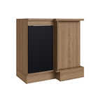 Balcão De Canto Paola 1 Porta Com Rodapé Dlm Mel E Preto Bril