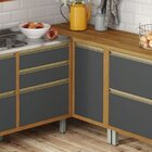 Balcão De Canto Para Cozinha 1 Porta Baronesa  Freijó/grafite