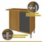 Balcão De Canto Para Cozinha 1 Porta Baronesa  Freijó/grafite