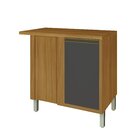 Balcão De Canto Para Cozinha 1 Porta Baronesa  Freijó/grafite