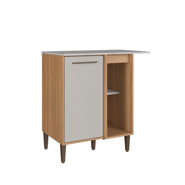 Balcão De Canto Para Cozinha Jade 1 Porta 1 Prateleira Freijó