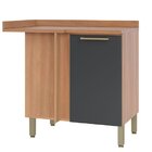 Balcão De Canto Para Cozinha Sálvia 1 Porta Grafite/freijo