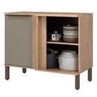 Balcão De Canto Reto 01 Porta Vivace 97cm Havana/taupe Mdp 15