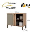 Balcão De Canto Reto 01 Porta Vivace 97cm Havana/taupe Mdp 15