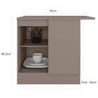 Balcão De Canto Reto 1 Porta Com Tampo Unna  Fumê