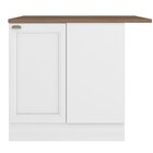 Balcão De Canto Reto 1 Porta Com Tampo Unna Yescasa Branco