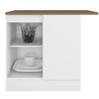 Balcão De Canto Reto 1 Porta Com Tampo Unna Yescasa Branco