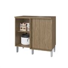 Balcão De Canto Reto 1 Porta Hera  Wood/malbec