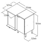 Balcão De Canto Reto 1 Porta Hera  Wood/malbec