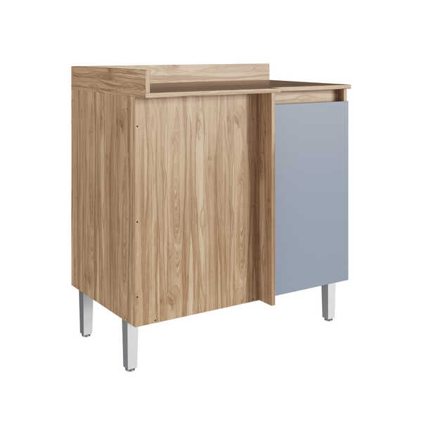 Balcão De Canto Reto 1 Porta Maldivas Dcb Carvalho Oak E Briza