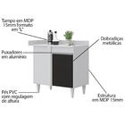 Balcão De Canto Reto Com Tampo 1 Porta Denver Branco/preto -