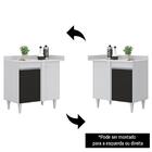 Balcão De Canto Reto Com Tampo 1 Porta Denver Branco/preto -