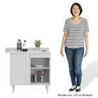 Balcão De Canto Reto Com Tampo 1 Porta Denver Branco/preto -