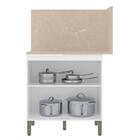 Balcão De Canto Reto Com Tampo E Painel 94cm Minsk Branco Z06