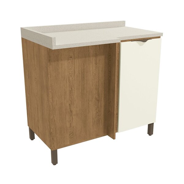 Balcão De Canto Reto Kappesberg Com Tampo 1 Porta Lótus