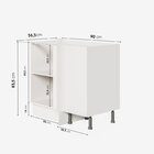 Balcão De Canto Reto Sem Tampo Com Rodapé Puxador 150mm Ipane