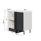 Balcão De Canto Reto Sem Tampo Com Rodapé Puxador 150mm Ipane