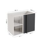 Balcão De Canto Reto Sem Tampo Sem Rodapé Puxador 150cm Ipane