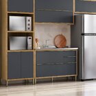 Balcão De Cozinha 1,20 Cm 3 Portas 2 Gavetas Para Pia Opala C