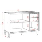 Balcão De Cozinha 1,20 Cm 3 Portas 2 Gavetas Para Pia Opala C