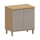 Balcão De Cozinha 100 Mdf 2 Portas Com Tampo 80cm Duna Lucian