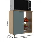 Balcão De Cozinha 1194 1 Porta 2 Prateleiras Nogal/grey - Dei