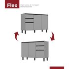 Balcão De Cozinha 1200 Mm 2 Portas 3 Gavetas Com Tampo Diva C