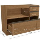 Balcão De Cozinha 1200mm 1 Porta 4 Gavetas De Madeira Canela