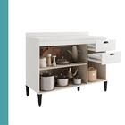 Balcão De Cozinha 1200mm 2 Portas 3 Gavetas Com Tampo Lótus C