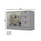 Balcão De Cozinha 120 Cm 2 Portas 3 Gavetas Amy Casa 812