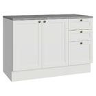 Balcão De Cozinha 120 Cm 2 Portas 3 Gavetas Branco Vik Madesa