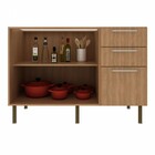 Balcão De Cozinha 120 Cm 2 Portas 3 Gavetas Com Divisor De Ta