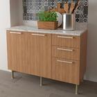 Balcão De Cozinha 120 Cm 2 Portas 3 Gavetas Com Divisor De Ta