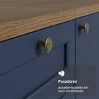 Balcão De Cozinha 120 Cm 2 Portas 3 Gavetas Rustic/azul Vik M