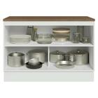 Balcão De Cozinha 120 Cm 2 Portas Branco Tampo Rustic Vik Mad