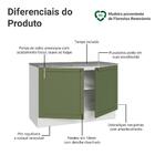 Balcão De Cozinha 120 Cm 2 Portas Branco/verde Vik Madesa