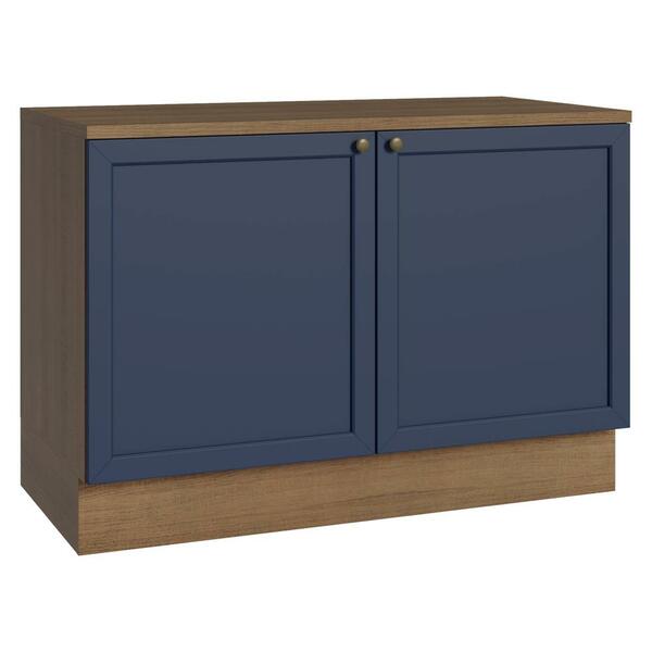 Balcão De Cozinha 120 Cm 2 Portas Rustic/azul Vik Madesa